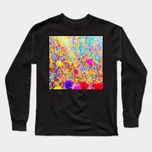 Abstract colors splashes and vibrant inspiring paint mixing and merging Long Sleeve T-Shirt